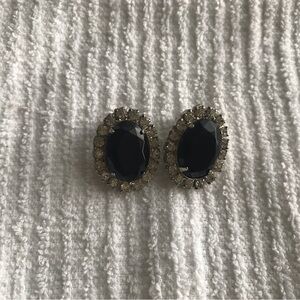 Elegant Black and Silver Stud Earrings